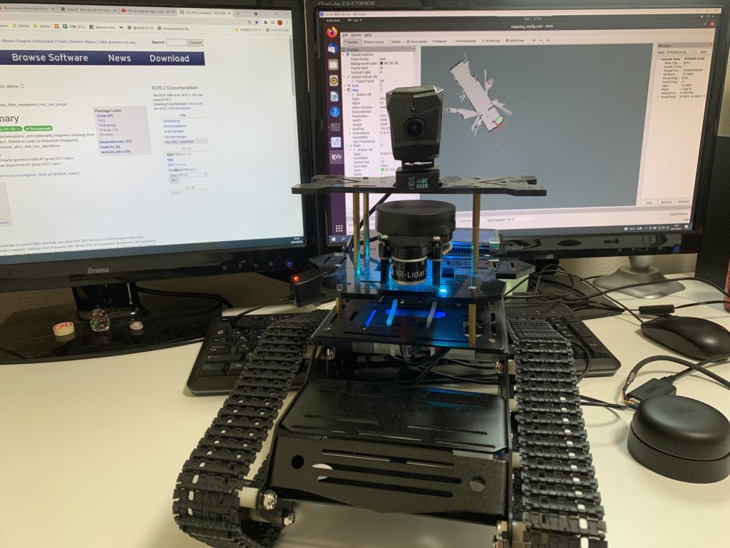 ROS 2 Humbleを用いたクローラ型自律移動ロボットの試作機